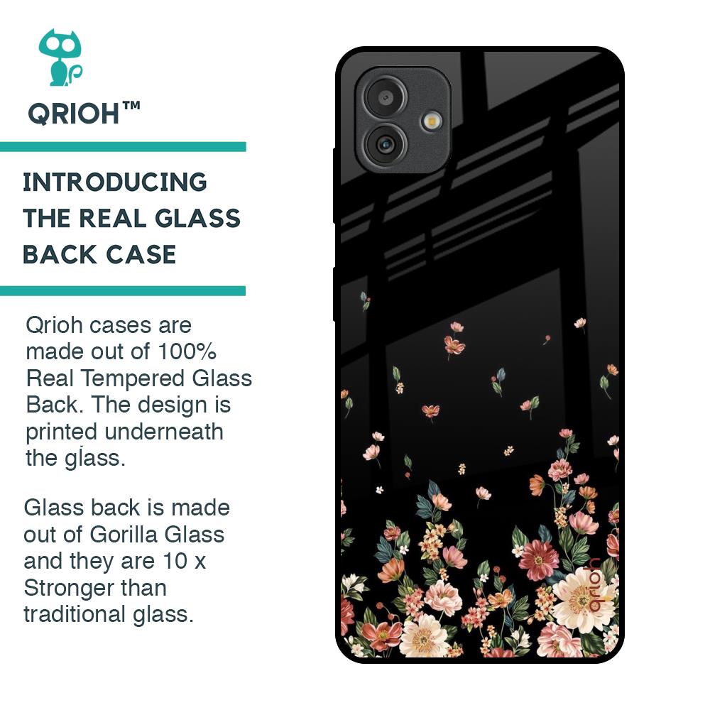 Floating Floral Print Glass Case for Samsung Galaxy M13 5G