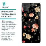 Black Spring Floral Glass Case for Samsung Galaxy M13 5G