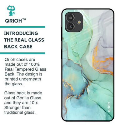 Green Marble Glass Case for Samsung Galaxy M13 5G