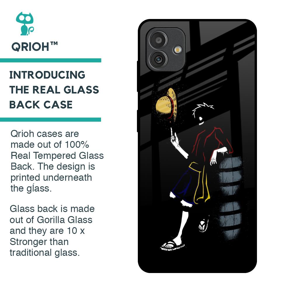 Luffy Line Art Glass Case for Samsung Galaxy M13 5G