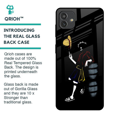 Luffy Line Art Glass Case for Samsung Galaxy M13 5G