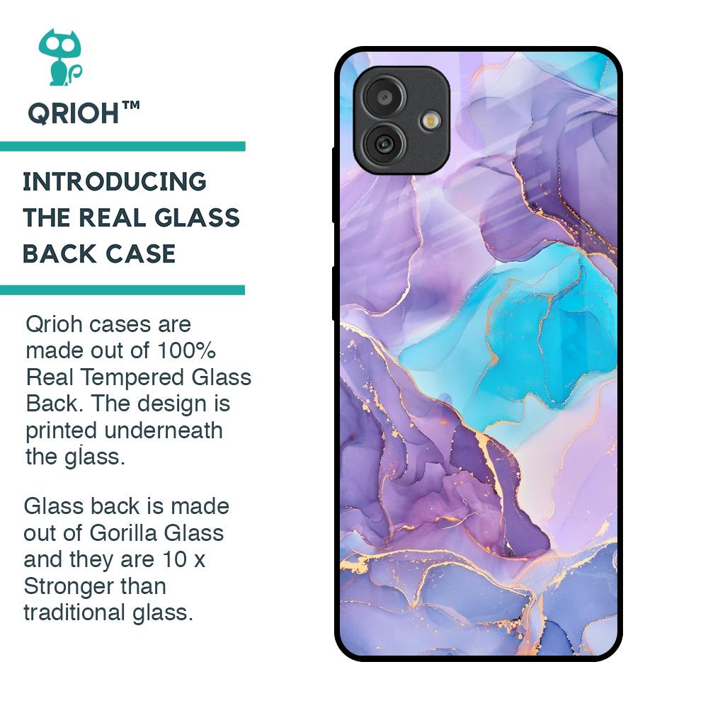 Alcohol ink Marble Glass Case for Samsung Galaxy M13 5G