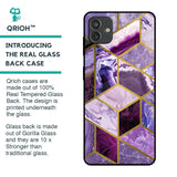 Purple Rhombus Marble Glass Case for Samsung Galaxy M13 5G