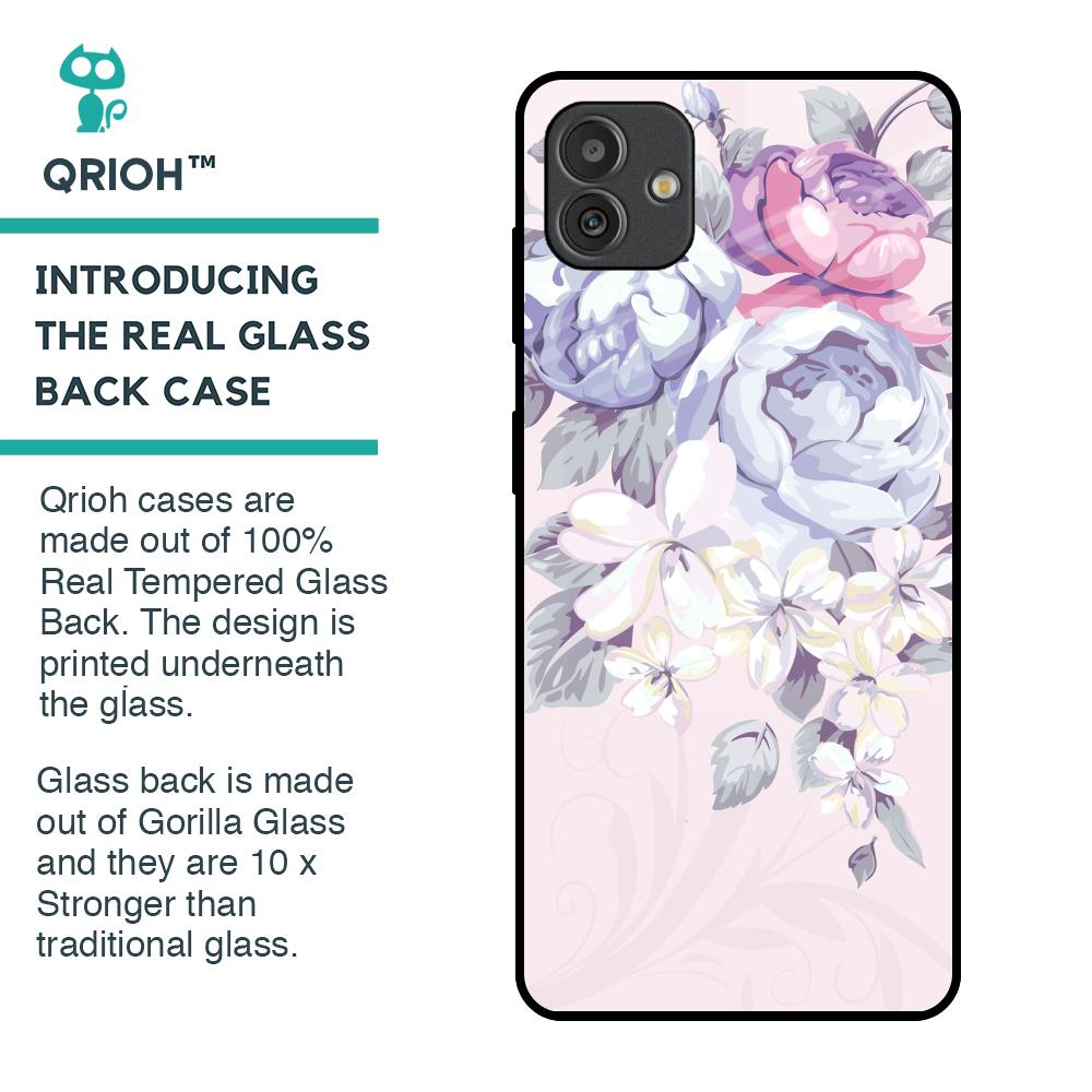 Elegant Floral Glass Case for Samsung Galaxy M13 5G