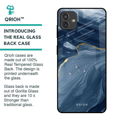 Deep Ocean Marble Glass Case for Samsung Galaxy M13 5G