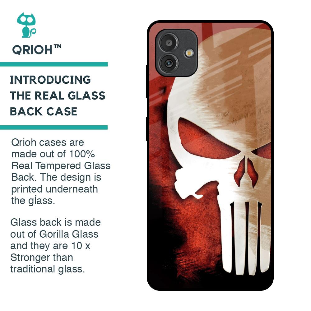 Red Skull Glass Case for Samsung Galaxy M13 5G