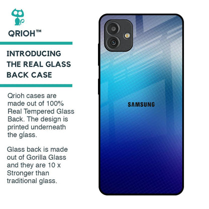 Blue Rhombus Pattern Glass Case for Samsung Galaxy M13 5G