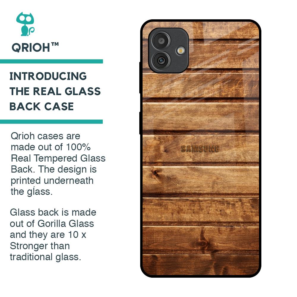 Wooden Planks Glass Case for Samsung Galaxy M13 5G