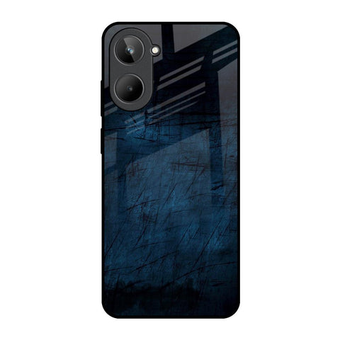 Dark Blue Grunge Realme 10 Glass Back Cover Online