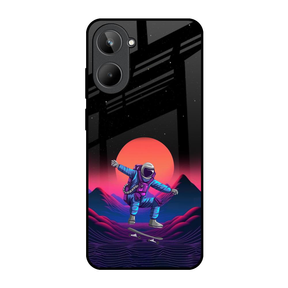Retro Astronaut Realme 10 Glass Back Cover Online