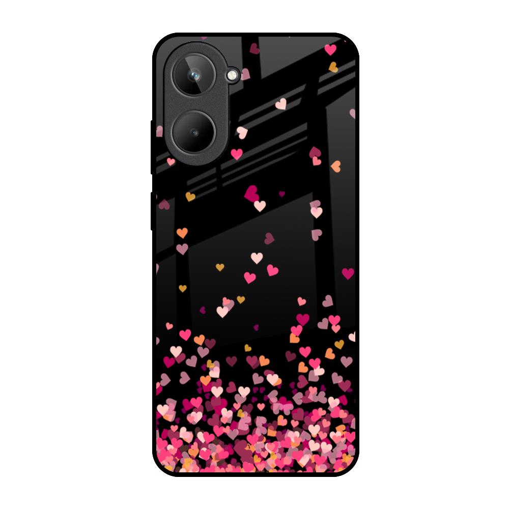 Heart Rain Fall Realme 10 Glass Back Cover Online