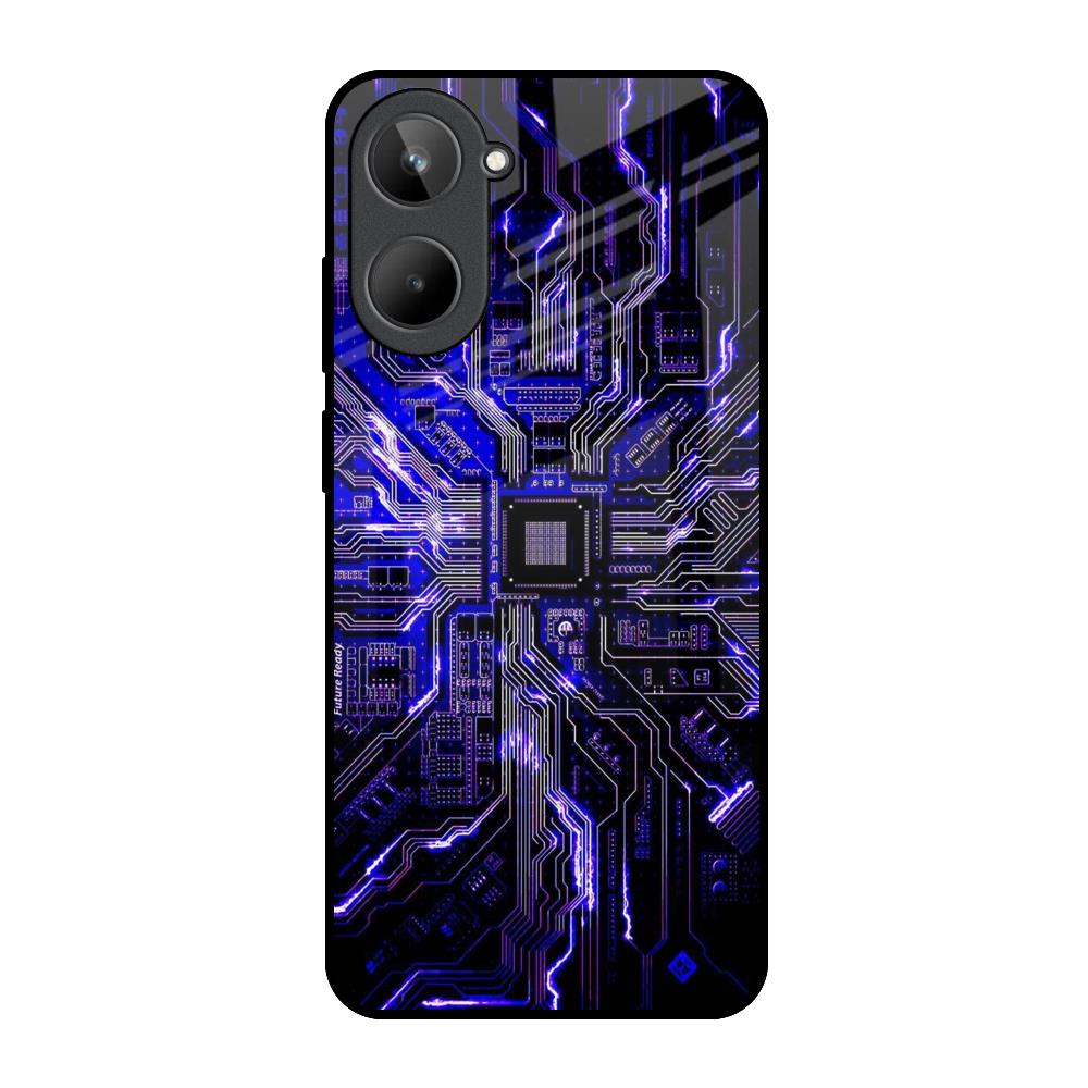 Techno Color Pattern Realme 10 Glass Back Cover Online