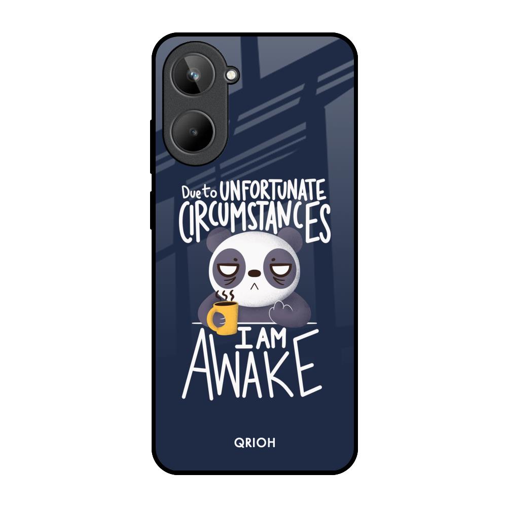 Struggling Panda Realme 10 Glass Back Cover Online