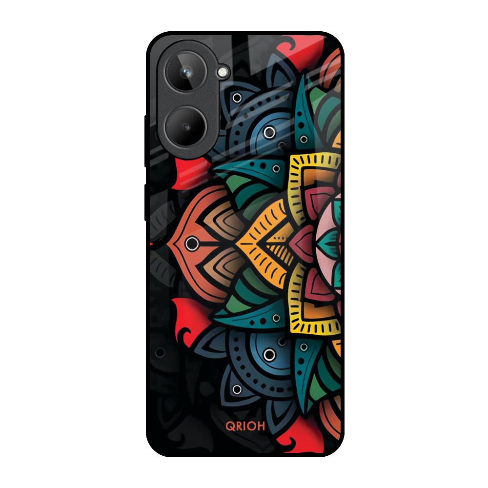Retro Gorgeous Flower Realme 10 Glass Back Cover Online