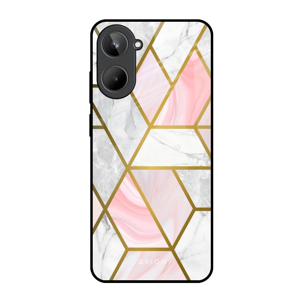 Geometrical Marble Realme 10 Glass Back Cover Online