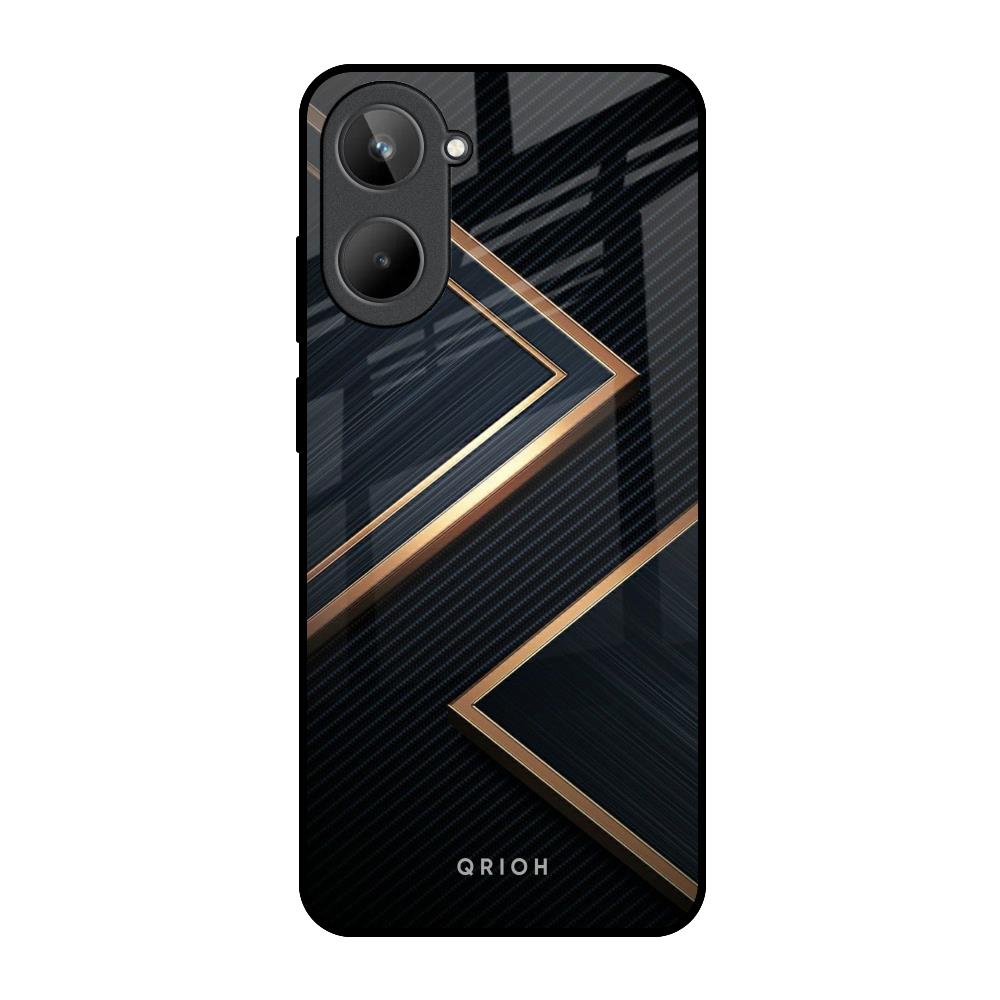 Sleek Golden & Navy Realme 10 Glass Back Cover Online