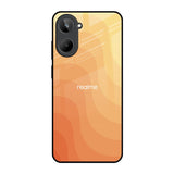 Orange Curve Pattern Realme 10 Glass Back Cover Online