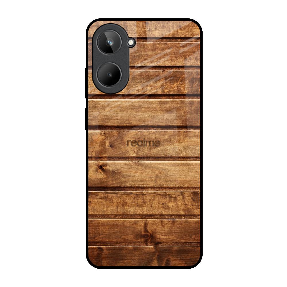 Wooden Planks Realme 10 Glass Back Cover Online