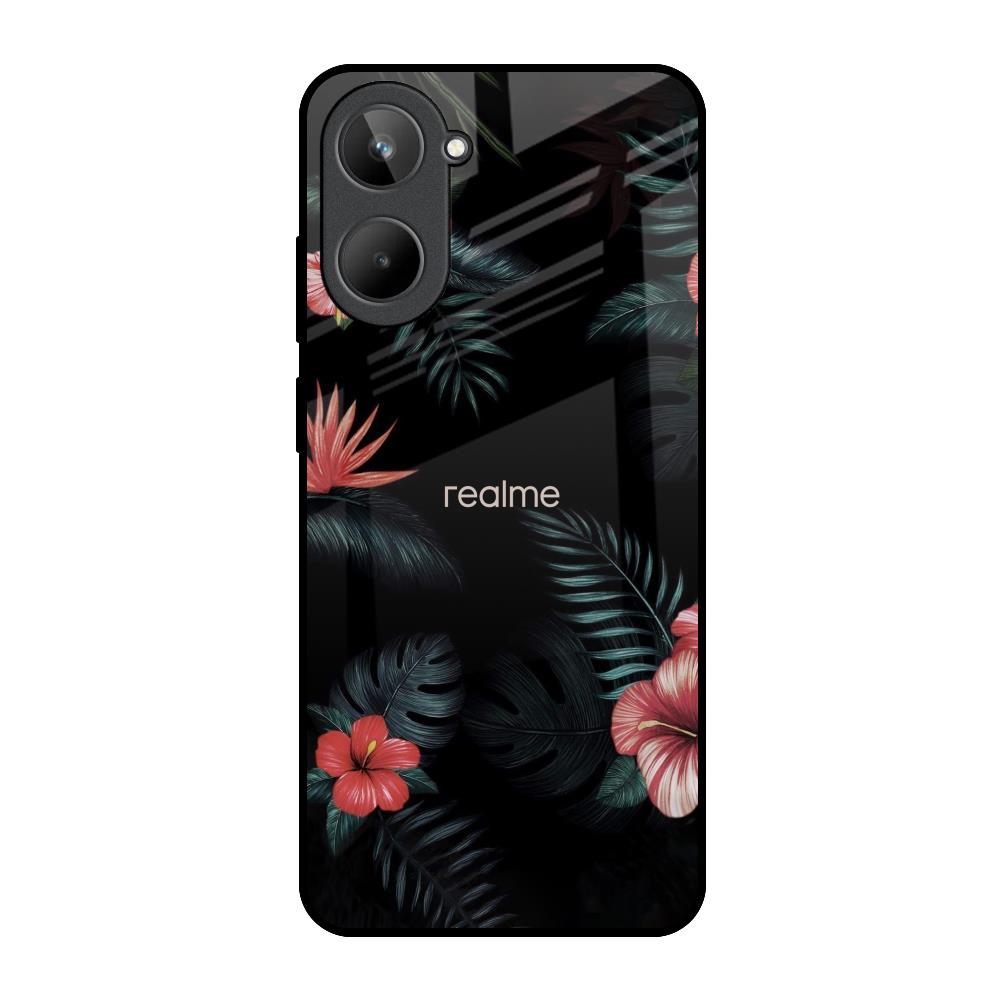 Tropical Art Flower Realme 10 Glass Back Cover Online