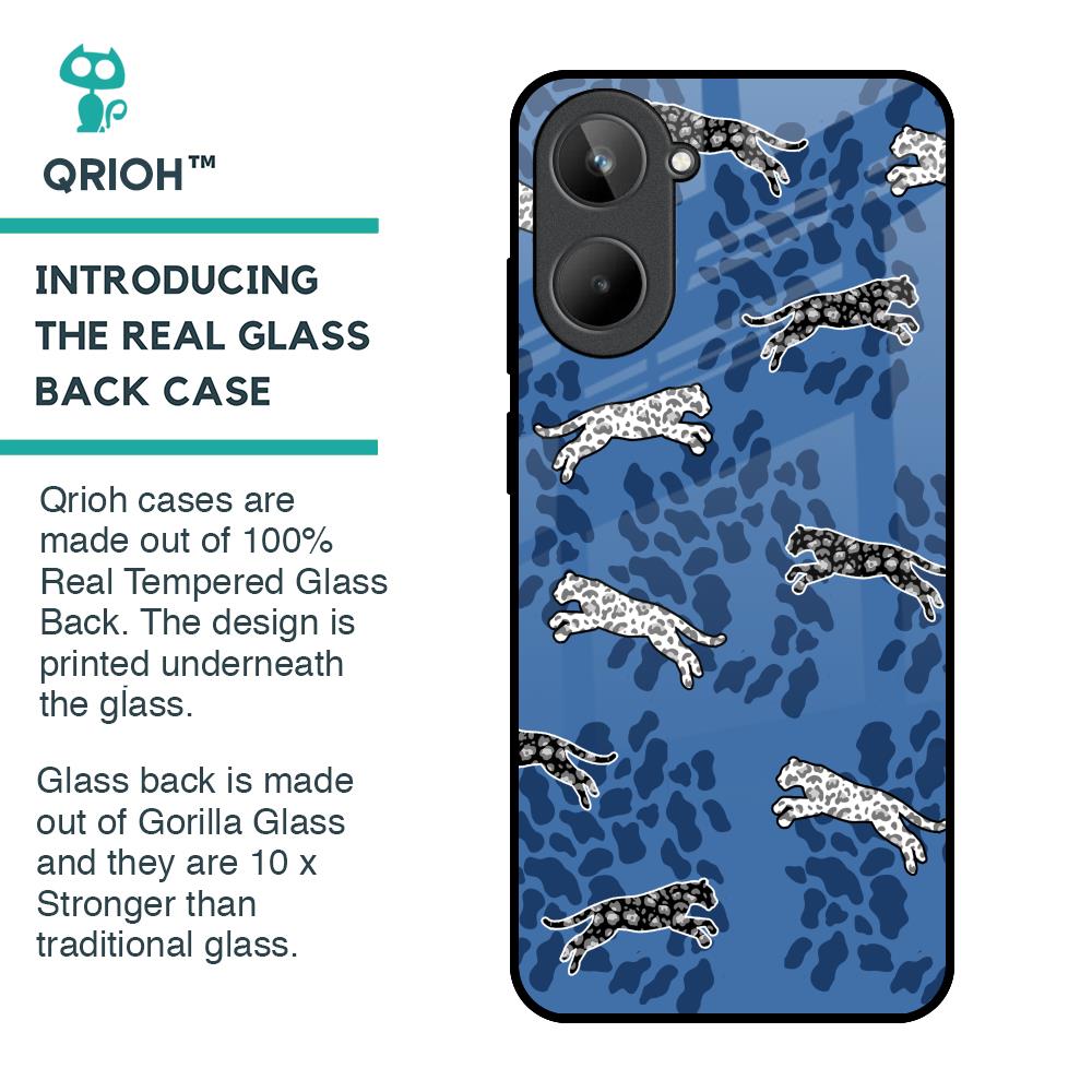 Blue Cheetah Glass Case for Realme 10