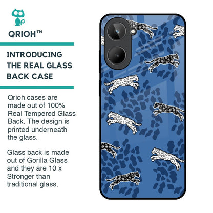Blue Cheetah Glass Case for Realme 10