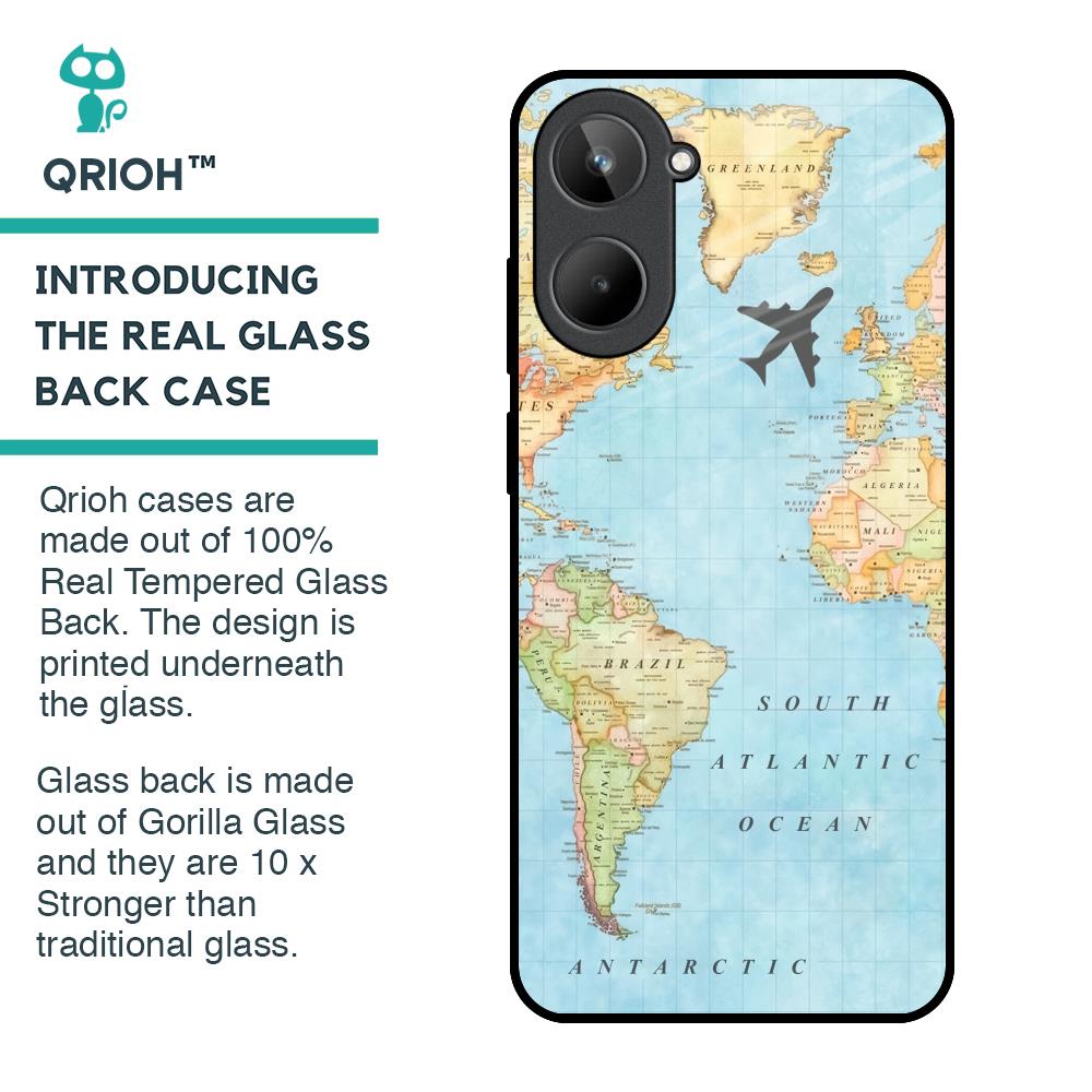 Travel Map Glass Case for Realme 10