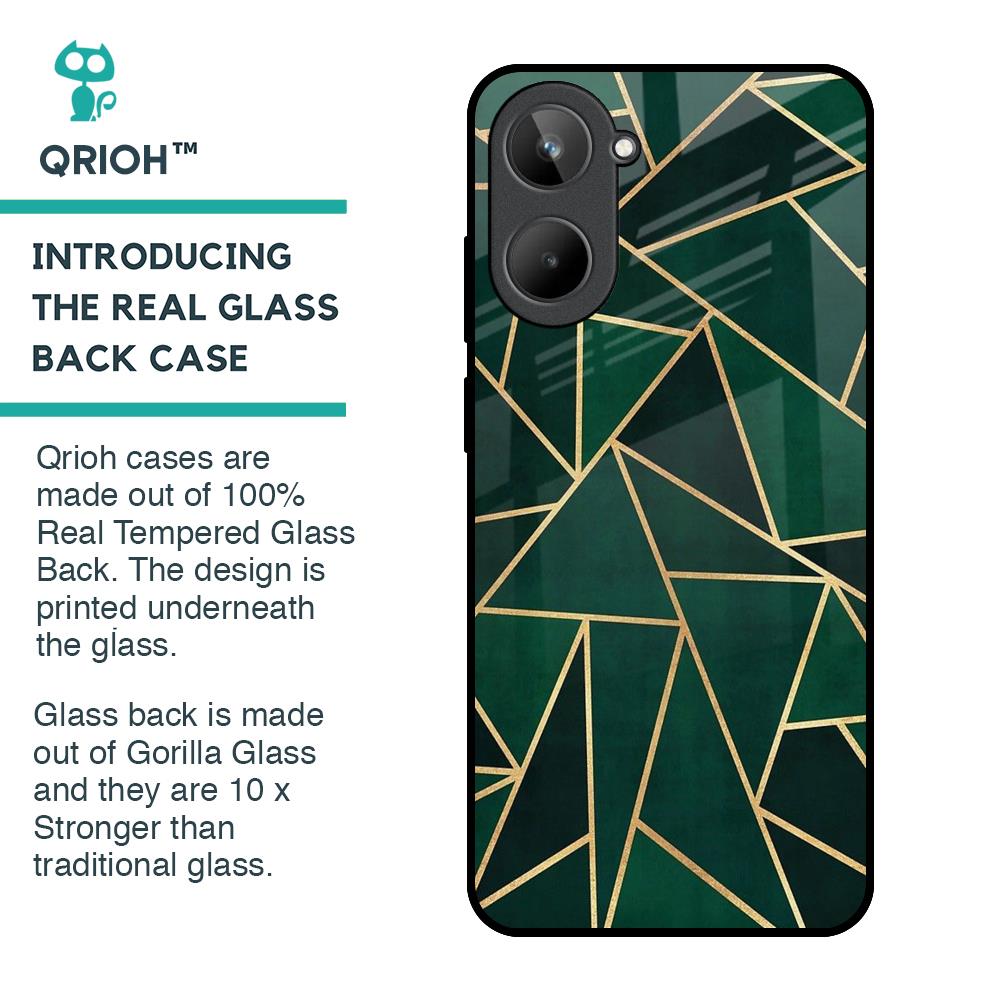 Abstract Green Glass Case For Realme 10