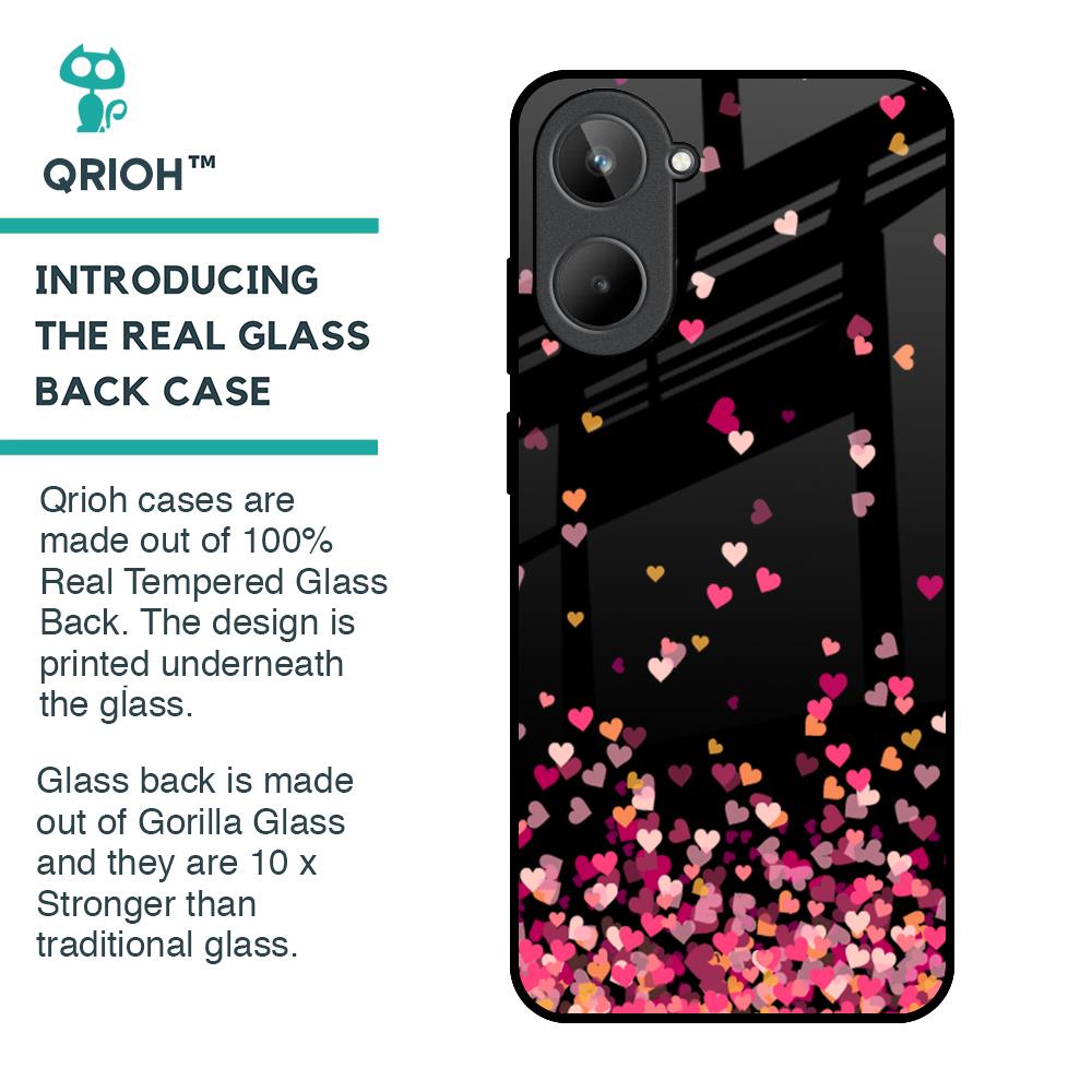 Heart Rain Fall Glass Case For Realme 10