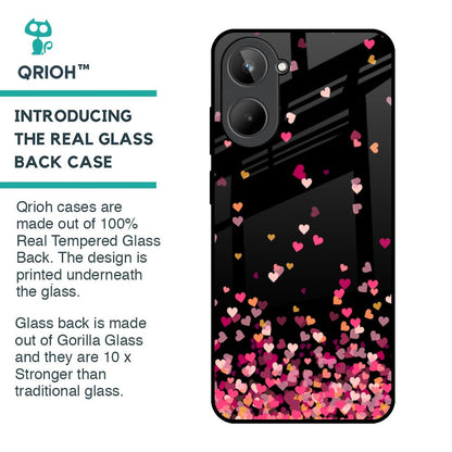 Heart Rain Fall Glass Case For Realme 10