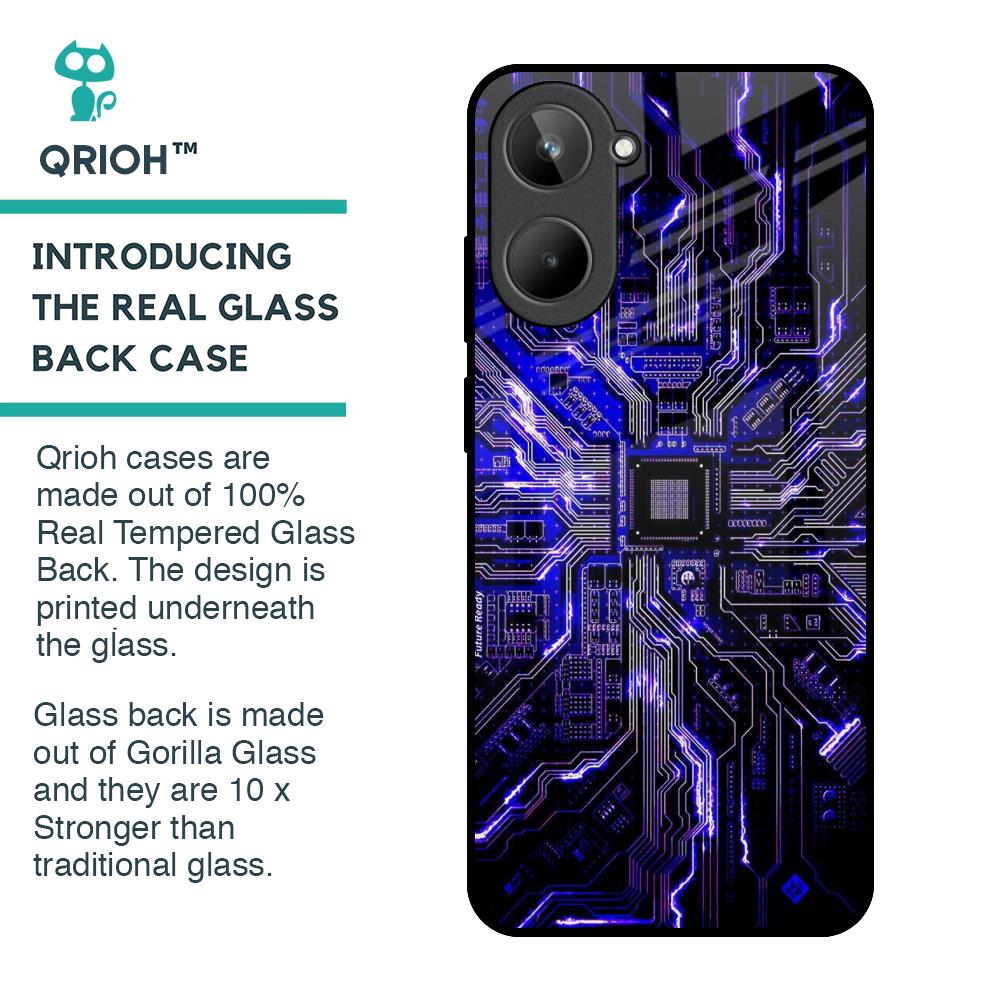 Techno Color Pattern Glass Case For Realme 10