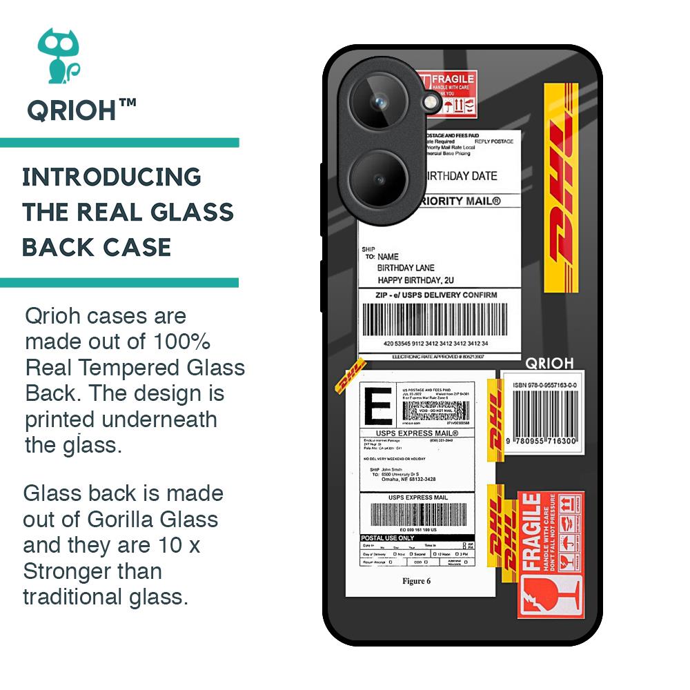 Cool Barcode Label Glass Case For Realme 10