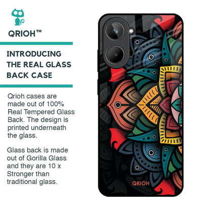 Retro Gorgeous Flower Glass Case for Realme 10