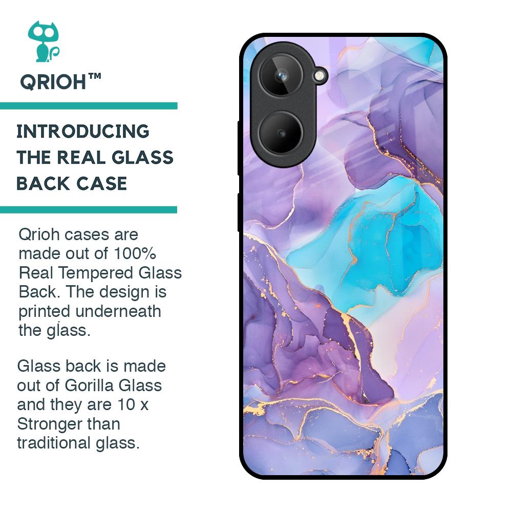Alcohol ink Marble Glass Case for Realme 10