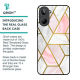 Geometrical Marble Glass Case for Realme 10