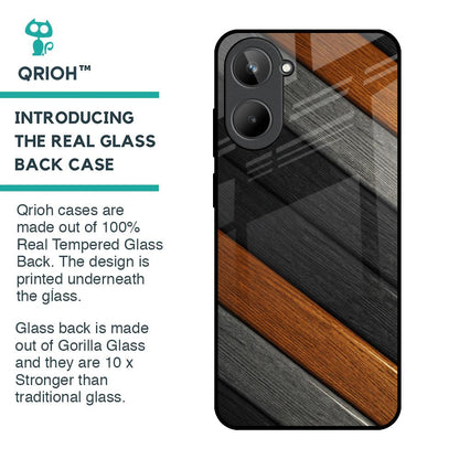 Tri Color Wood Glass Case for Realme 10