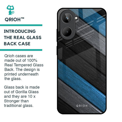 Multicolor Wooden Effect Glass Case for Realme 10