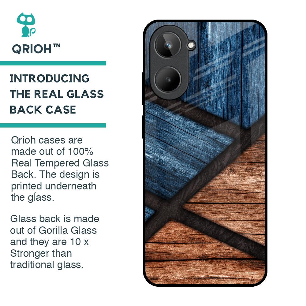 Wooden Tiles Glass Case for Realme 10
