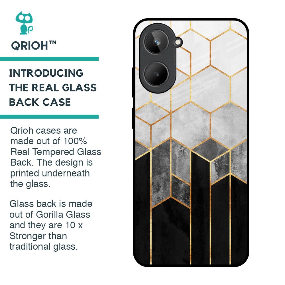 Tricolor Pattern Glass Case for Realme 10