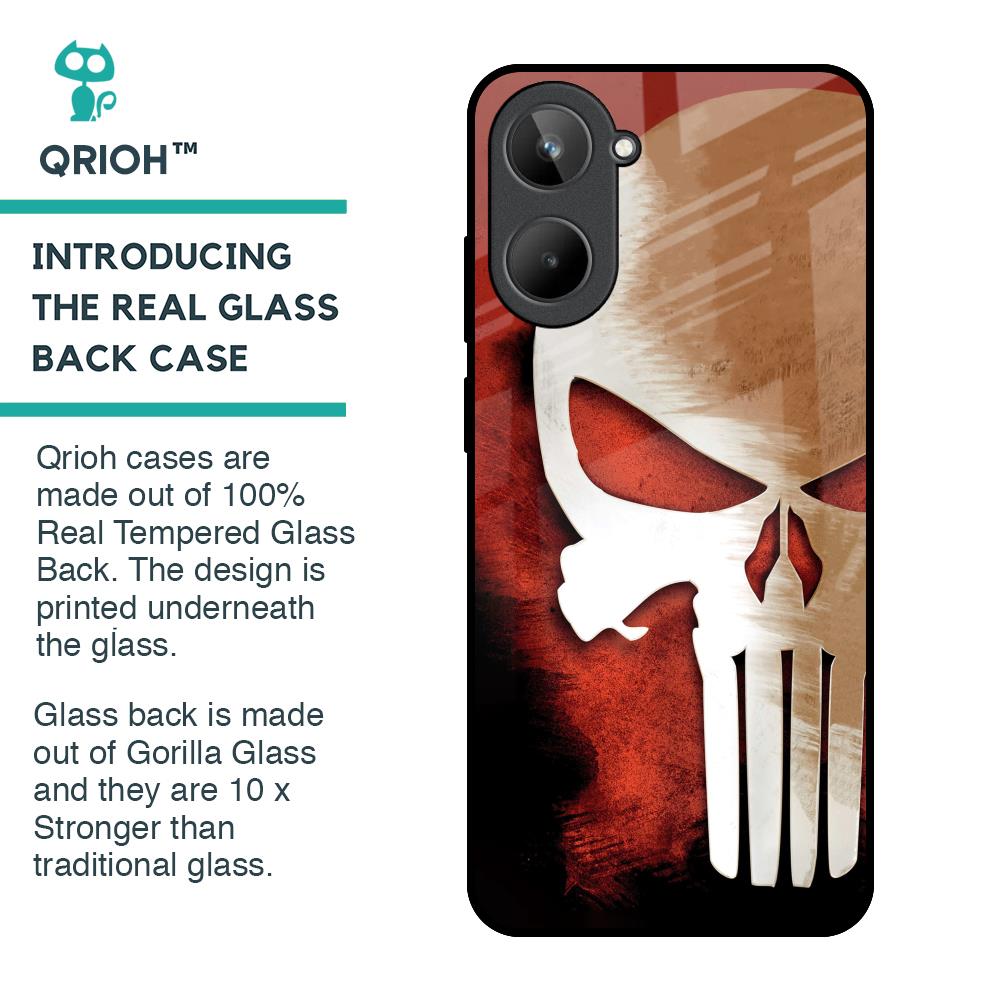 Red Skull Glass Case for Realme 10