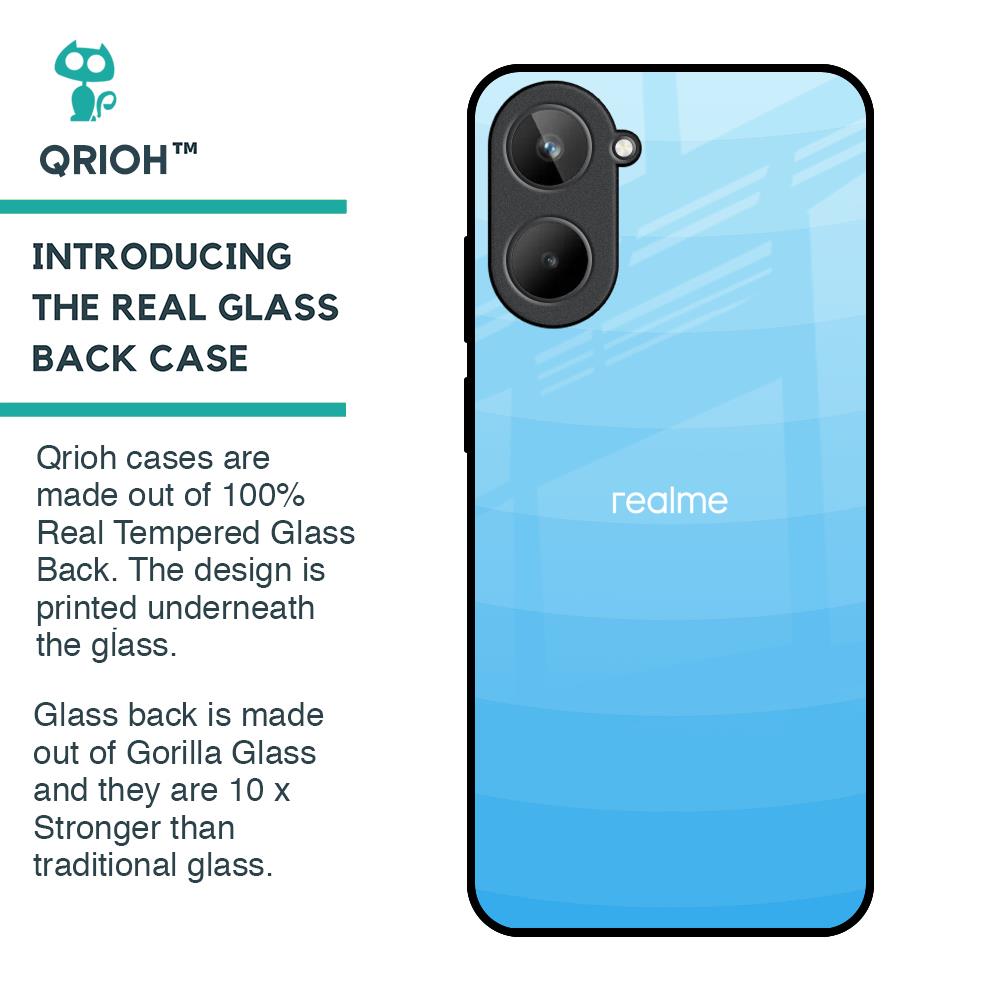 Wavy Blue Pattern Glass Case for Realme 10