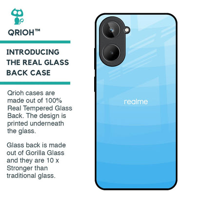 Wavy Blue Pattern Glass Case for Realme 10