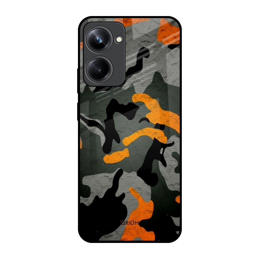 Camouflage Orange Realme 10 Pro 5G Glass Back Cover Online