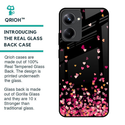 Heart Rain Fall Glass Case For Realme 10 Pro 5G
