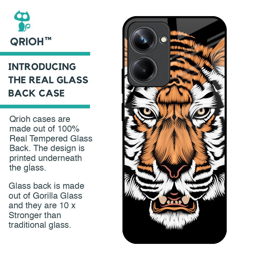 Angry Tiger Glass Case For Realme 10 Pro 5G