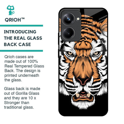 Angry Tiger Glass Case For Realme 10 Pro 5G