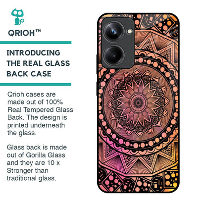 Floral Mandala Glass Case for Realme 10 Pro 5G