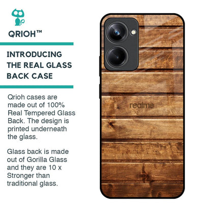 Wooden Planks Glass Case for Realme 10 Pro 5G