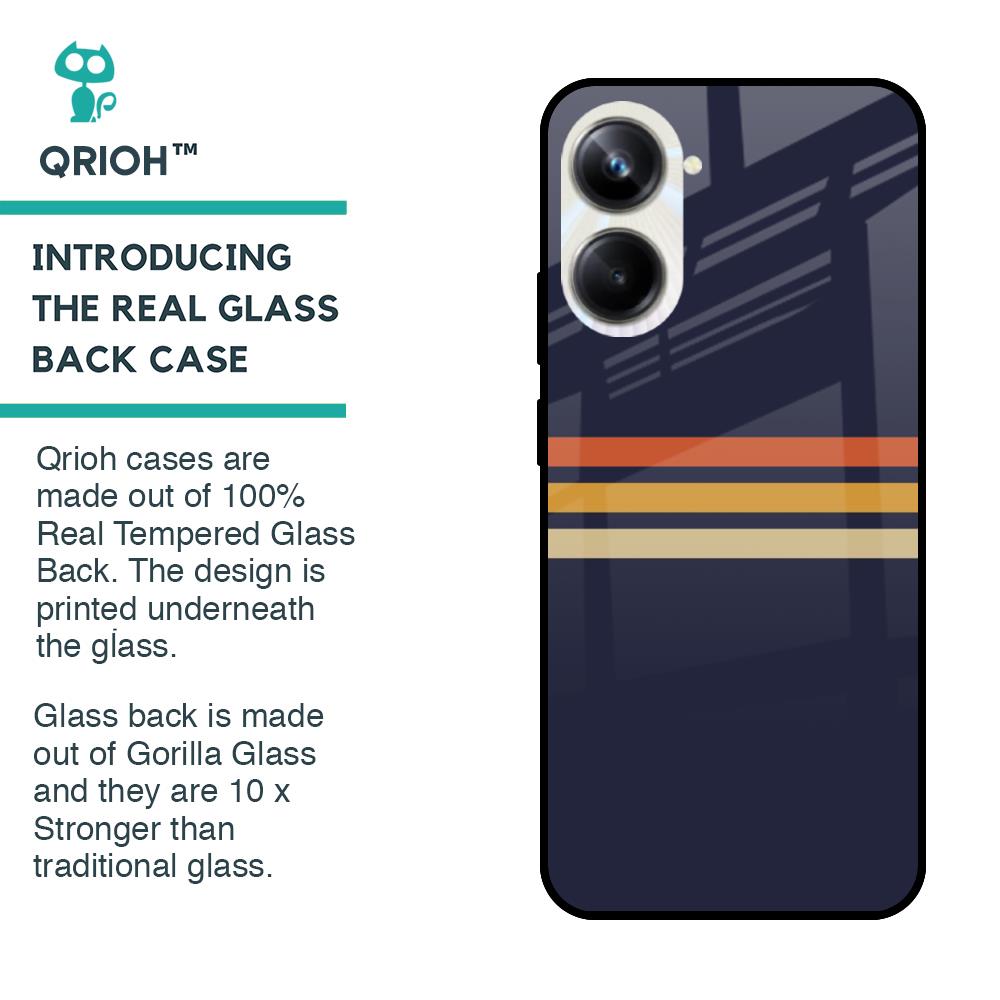 Tricolor Stripes Glass Case For Realme 10 Pro 5G