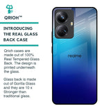 Blue Rhombus Pattern Glass Case for Realme 10 Pro Plus 5G