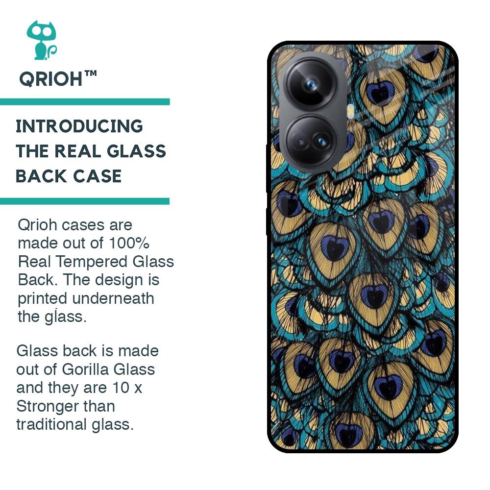 Peacock Feathers Glass case for Realme 10 Pro Plus 5G